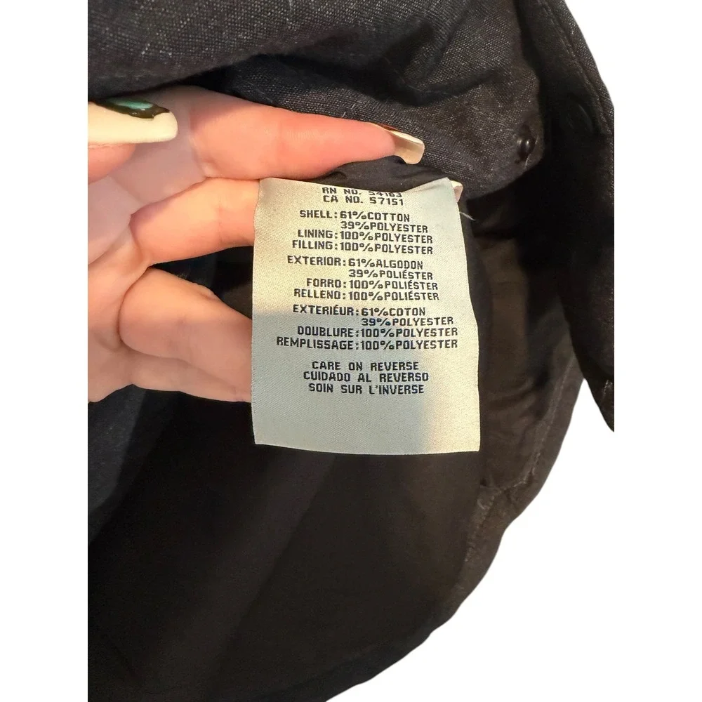 Levi's Quilted Shirt Jacket Gray Snap & Zip Front Shacket‎ Large Fall Casual